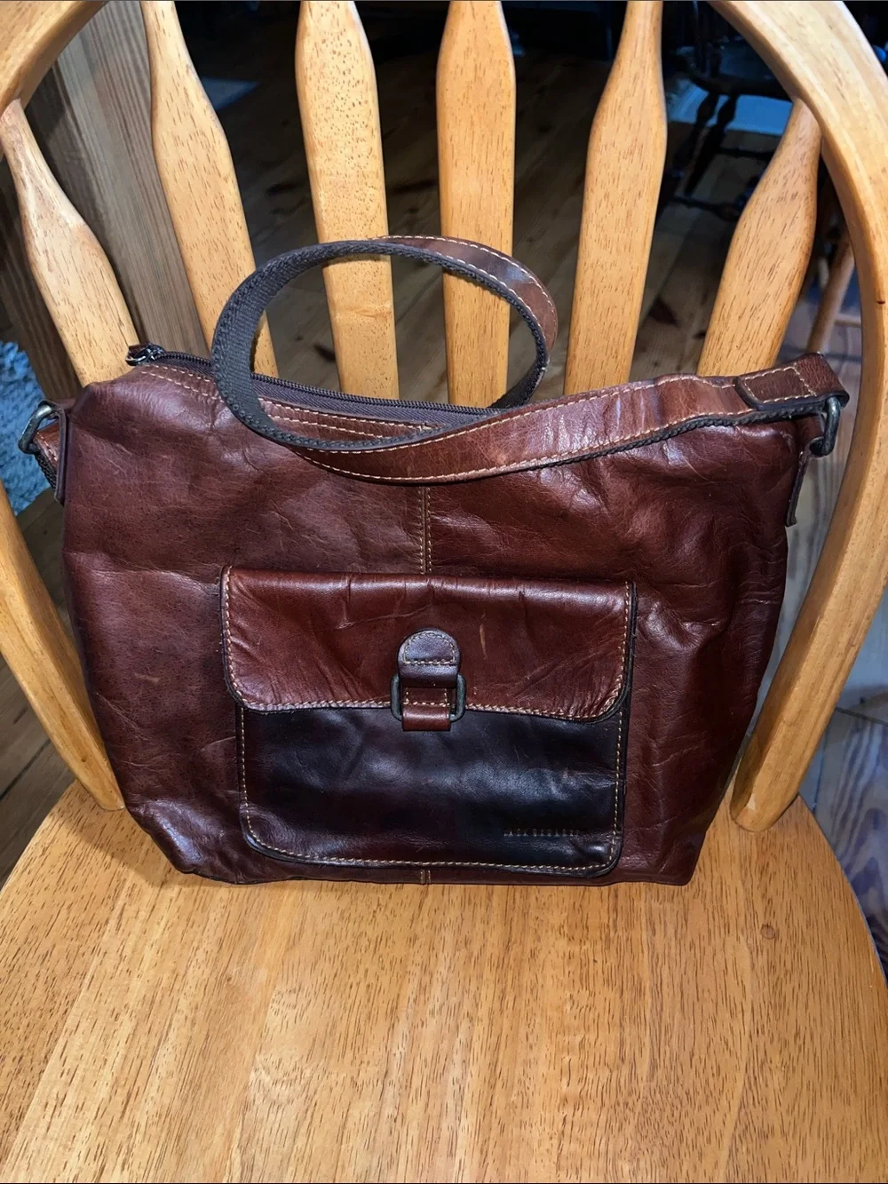 Jack Georges Hobo Bag w/Front Pocket Voyager Collection Buffalo Leather Purse